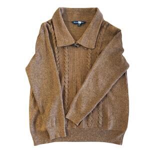 Michael Irvin 88 | Sunset Brown Long-Sleeve Cable-Knit Sweater | Men’s Size 3XL
